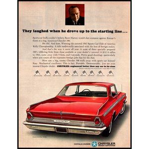 1964 Chrylser 300 2 Door Hardtop Vintage Print Ad Scott Harvey Rally Wall Art